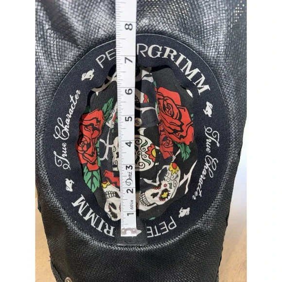 Peter Grimm Black Straw Cowboy Hat Embroidered Rose Band Western Festival O/S - Picture 10 of 12